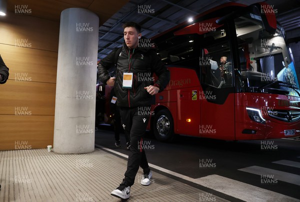 240224 - Ireland v Wales - Guinness 6 Nations Championship - Josh Adams of Wales arrives at the stadium