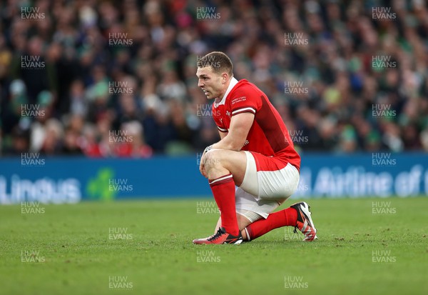 240224 - Ireland v Wales - Guinness 6 Nations Championship - Dejected George North of Wales 