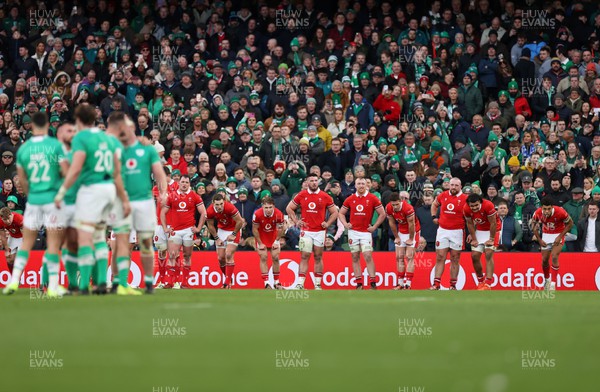 240224 - Ireland v Wales - Guinness 6 Nations Championship - Wales after Ireland�s last try