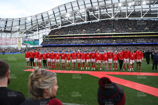 240224 - Ireland v Wales - Guinness 6 Nations Championship - Wales anthem