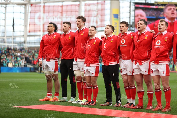 240224 - Ireland v Wales - Guinness 6 Nations Championship - Wales anthem