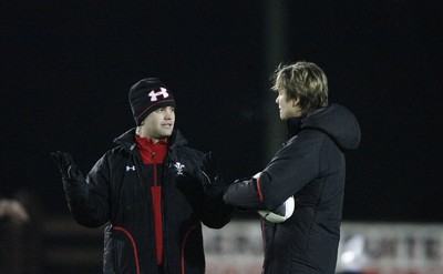 03.02.12 - Ireland Women v Wales Women - Women's Six Nations.Wales women's head coach Rhys Edwards and Liza Burgess.