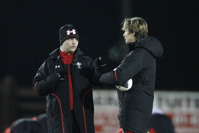 03.02.12 - Ireland Women v Wales Women - Women's Six Nations.Wales women's head coach Rhys Edwards and Liza Burgess.