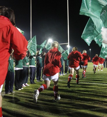 03.02.12 - Ireland Women v Wales Women - Women's Six Nations.Wales Ladies take to the field.