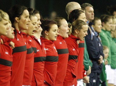 03.02.12 - Ireland Women v Wales Women - Women's Six Nations.Wales Ladies during the anthems.