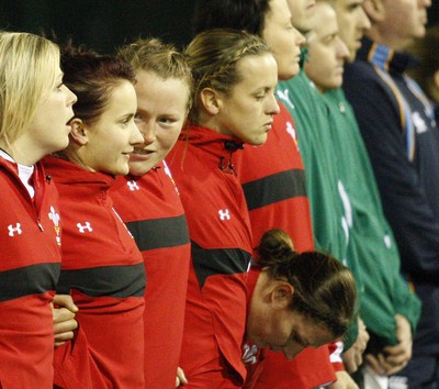 03.02.12 - Ireland Women v Wales Women - Women's Six Nations.Wales Ladies during the anthems.