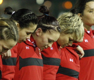 03.02.12 - Ireland Women v Wales Women - Women's Six Nations.Wales Ladies during the anthems.