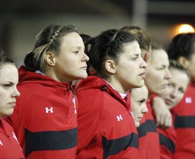 03.02.12 - Ireland Women v Wales Women - Women's Six Nations.Wales Ladies during the anthems.