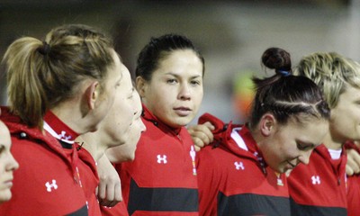 03.02.12 - Ireland Women v Wales Women - Women's Six Nations.Wales Ladies during the anthems.