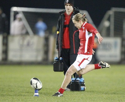 03.02.12 - Ireland Women v Wales Women - Women's Six Nations.Laura Prosser kicks the only points for Wales via a penalty.