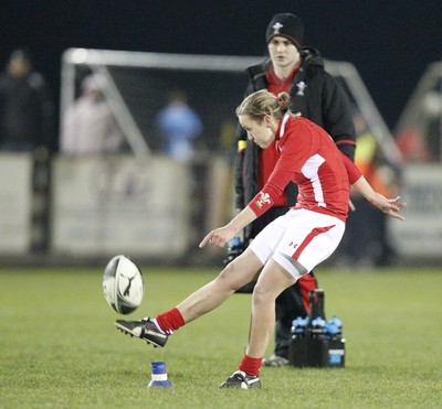 03.02.12 - Ireland Women v Wales Women - Women's Six Nations.Laura Prosser kicks the only points for Wales via a penalty.