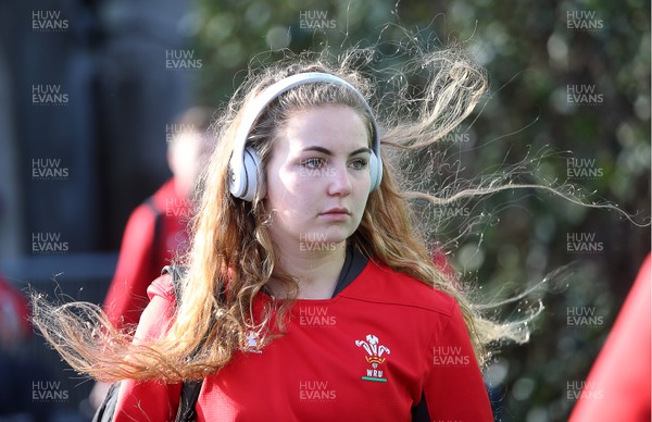 090220 - Ireland Women v Wales Women - Women's 6 Nations Championship - Manon Johnes of Wales arrives at the stadium