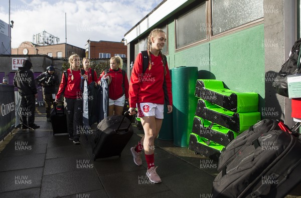 090220 - Ireland Women v Wales Women - Women's 6 Nations Championship - Hannah Jones of Wales arrives at the stadium