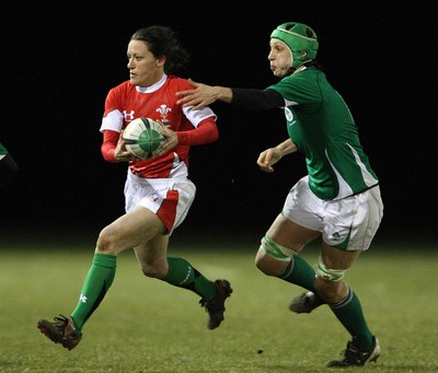 Women's Six Nations Championship 12/3/2010 Ireland Women vs Wales Women Ireland's Orla Brennan and Melissa Berry of Wales 