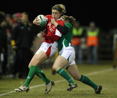 Women's Six Nations Championship 12/3/2010 Ireland Women vs Wales Women Ireland's Joanne O'Sullivan and Aimee Young of Wales 
