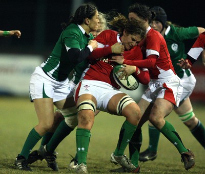 Women's Six Nations Championship 12/3/2010 Ireland Women vs Wales Women Ireland's Tania Rosser and Catrina Nicholas of Wales 