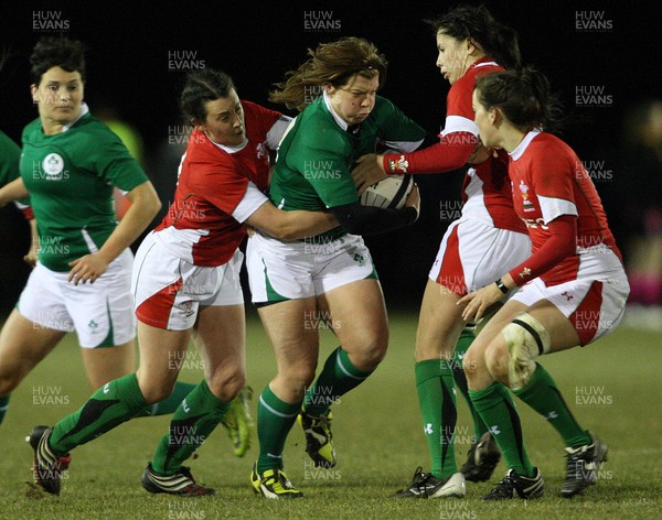 Women's Six Nations Championship 12/3/2010 Ireland Women vs Wales Women Ireland's Amy Davis takes on the Welsh defence  