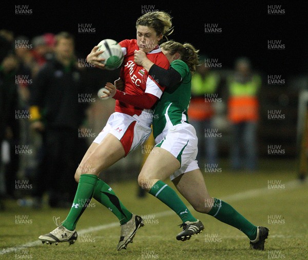 Women's Six Nations Championship 12/3/2010 Ireland Women vs Wales Women Ireland's Joanne O'Sullivan and Aimee Young of Wales 