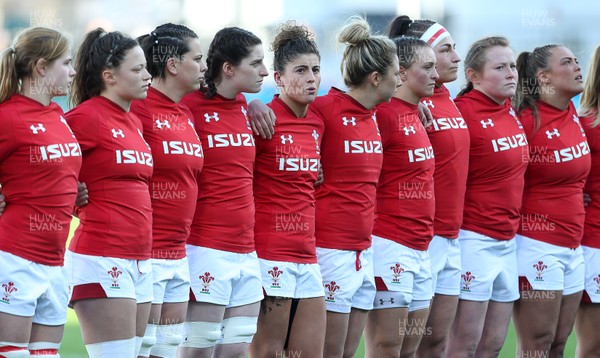 250218 - Ireland Women v Wales Women - Natwest 6 Nations - Jess Kavanagh-Williams of Wales during the anthem