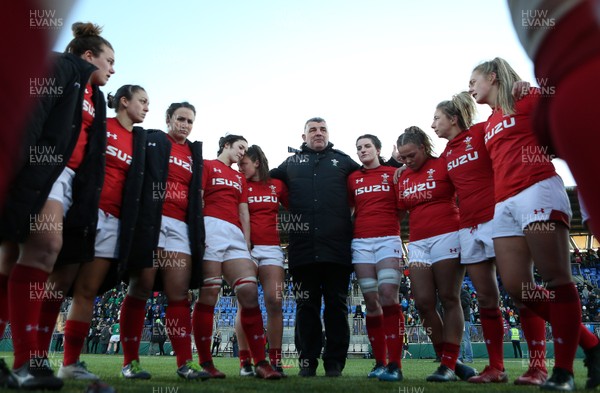 250218 - Ireland Women v Wales Women - Natwest 6 Nations - Head Coach Rowland Phillips talks the team at full time