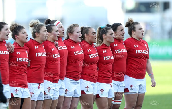 250218 - Ireland Women v Wales Women - Natwest 6 Nations - Wales anthem
