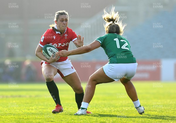 260322 - Ireland Women v Wales Women - TikTok Women’s Six Nations - Hannah Jones of Wales is tackled by Stacey Flood of Ireland