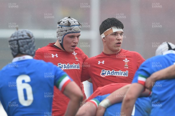 100219 - Italy v Wales - Guinness U20 Six Nations -  Ed Scragg  and Teddy Williams
