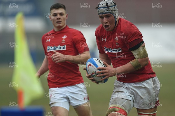 100219 - Italy v Wales - Guinness U20 Six Nations -  Ed Scragg scores a try