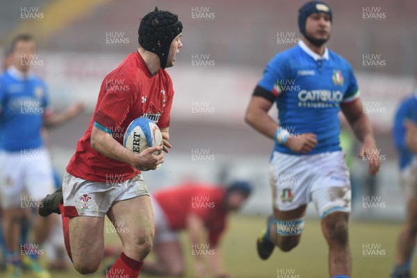 100219 - Italy v Wales - Guinness U20 Six Nations -  Ioan Davies scores a try