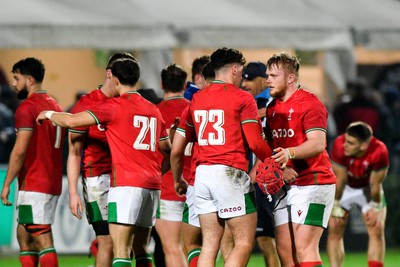 100323 - Italy U20 v Wales U20 - Under 20 Six Nations - Dejected Wales players at the end of the match