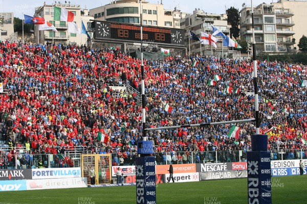 100307 - Italy v Wales - RBS Six Nations - Fans in Italy's home ground Stadio Flaminio