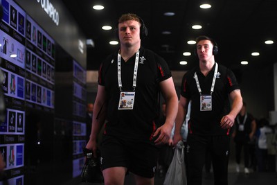 110323 - Italy v Wales - Guinness Six Nations - Jac Morgan and Josh Adams arrive