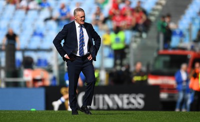 110323 - Italy v Wales - Guinness Six Nations - Italy head coach Kieran Crowley during the warm up