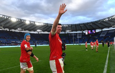 110323 - Italy v Wales - Guinness Six Nations - Adam Beard of Wales at the end of the game