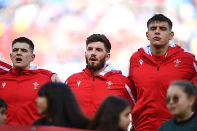 110323 - Italy v Wales - Guinness Six Nations - Owen Williams during the anthems