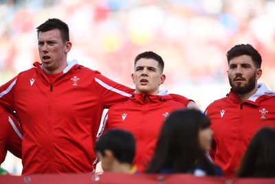 110323 - Italy v Wales - Guinness Six Nations - Joe Hawkins during the anthems