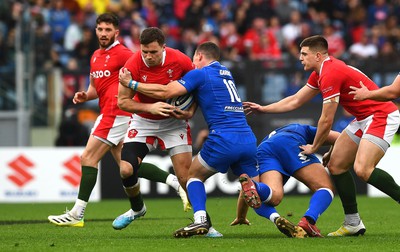 110323 - Italy v Wales - Guinness Six Nations - Mason Grady of Wales