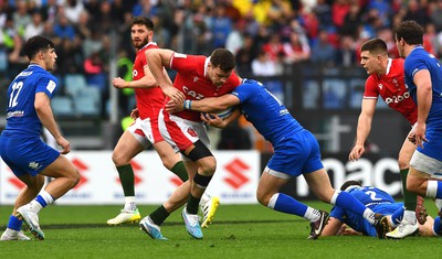 110323 - Italy v Wales - Guinness Six Nations - Mason Grady of Wales