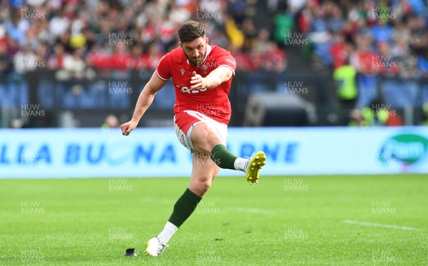 110323 - Italy v Wales - Guinness Six Nations - Owen Williams of Wales kicks at goal