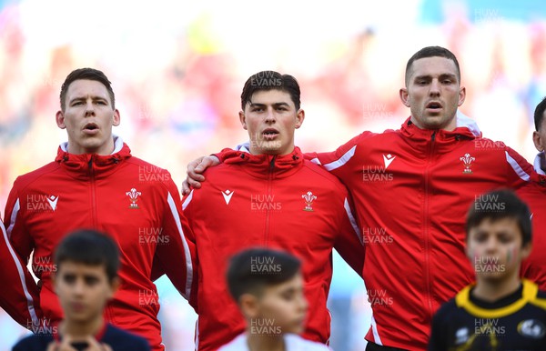 110323 - Italy v Wales - Guinness Six Nations - Louis Rees-Zammit during the anthems