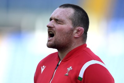 130321 - Italy v Wales - Guinness Six Nations - Ken Owens of Wales during the anthems