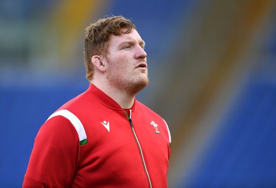 130321 - Italy v Wales - Guinness Six Nations - Rhys Carre of Wales during the anthems