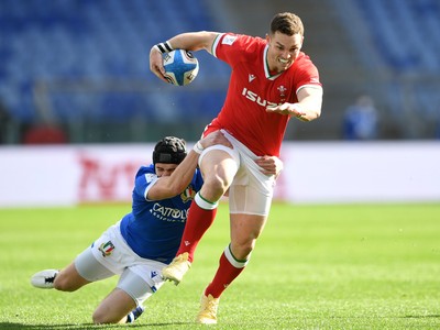 130321 - Italy v Wales - Guinness Six Nations - George North of Wales is tackled by Carlo Canna of Italy