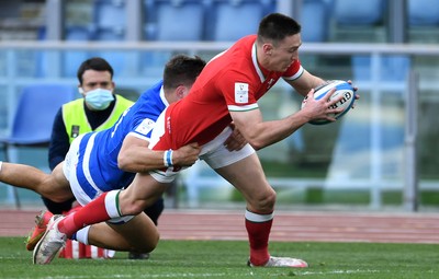 130321 - Italy v Wales - Guinness Six Nations - Josh Adams of Wales scores try