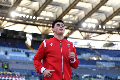 130321 - Italy v Wales - Guinness Six Nations - Louis Rees-Zammit of Wales runs out