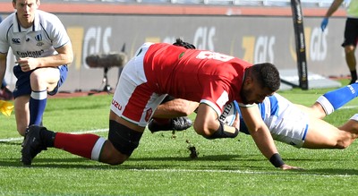 130321 - Italy v Wales - Guinness Six Nations - Taulupe Faletau of Wales scores try