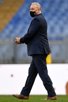 130321 - Italy v Wales - Guinness Six Nations - Wales head coach Wayne Pivac during the warm up