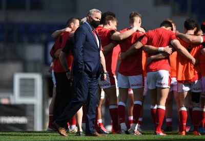 130321 - Italy v Wales - Guinness Six Nations - Wales head coach Wayne Pivac during the warm up