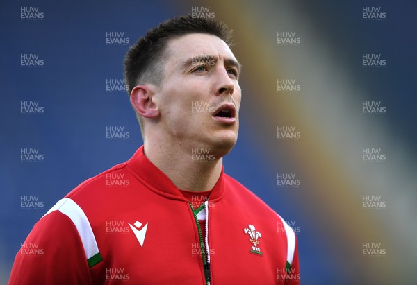130321 - Italy v Wales - Guinness Six Nations - Josh Adams of Wales during the anthems