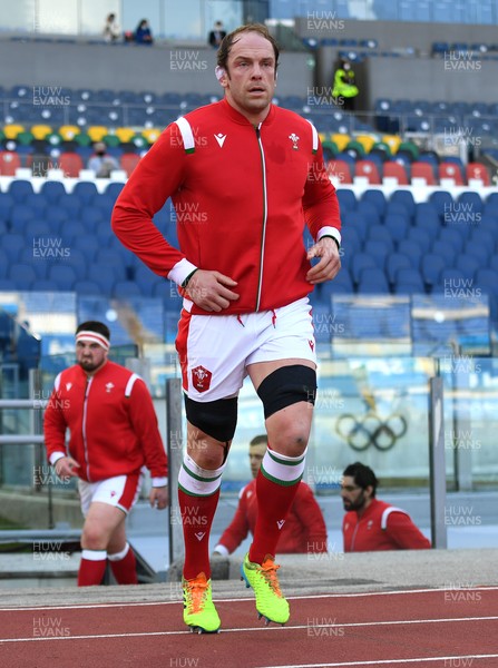 130321 - Italy v Wales - Guinness Six Nations - Alun Wyn Jones of Wales leads out his side